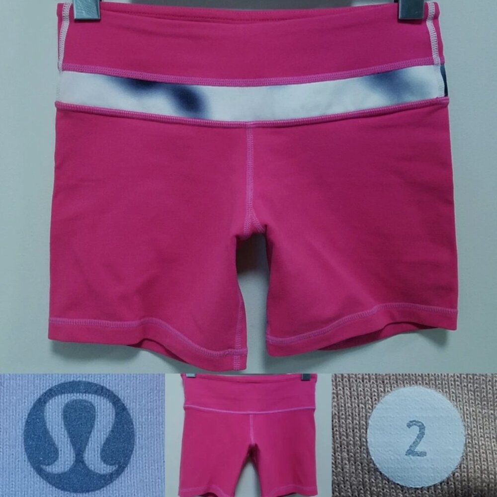 Lululemon Groove Reversible Shorts 2 XXS Womans Short Magenta Pink 5" Inseam